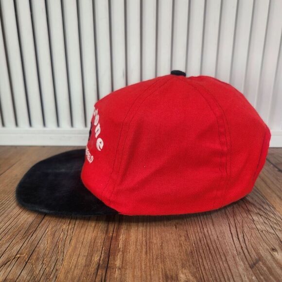VTG Firestone Leader In The Field Strapback Hat Cap Red Black Tractors Farm USA - Picture 6 of 11
